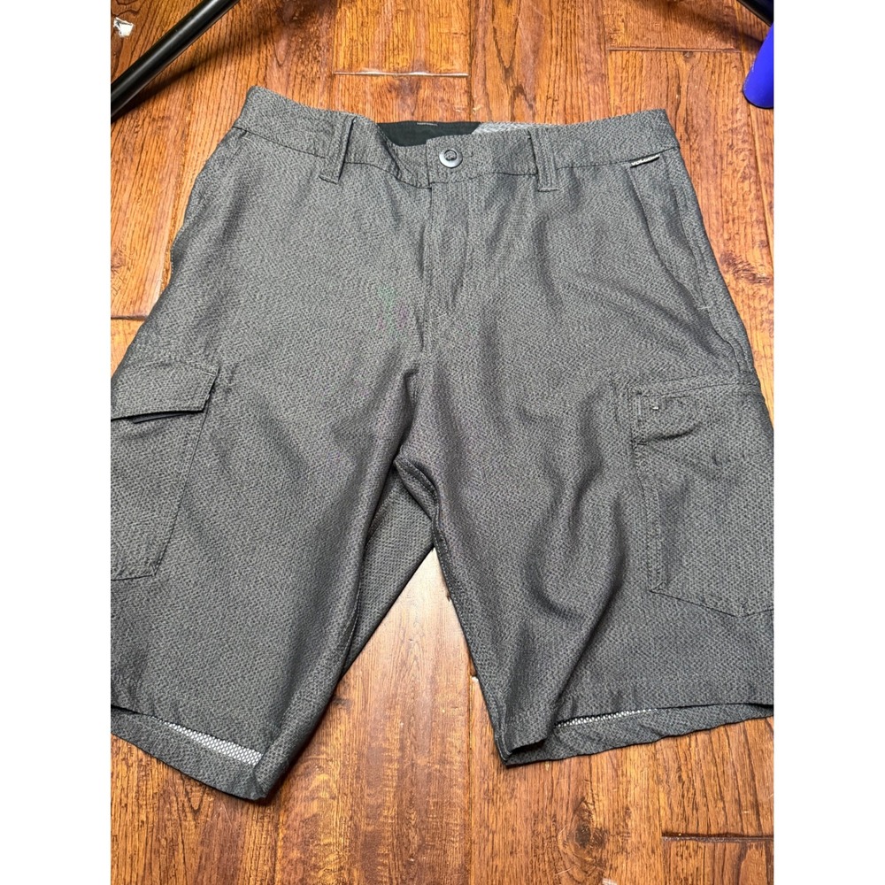 Volcom Mens Hybrid Cargo Shorts Grey Heathered Quick Dry Walk Shorts Size 28